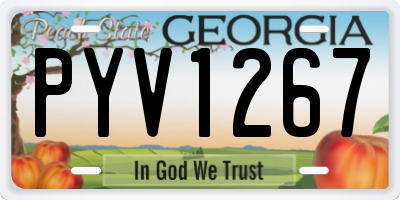 GA license plate PYV1267