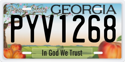 GA license plate PYV1268