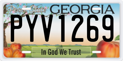 GA license plate PYV1269