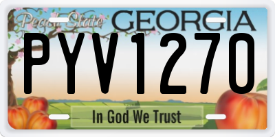 GA license plate PYV1270