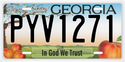 GA license plate PYV1271