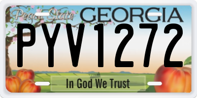 GA license plate PYV1272