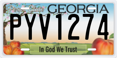 GA license plate PYV1274