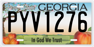 GA license plate PYV1276