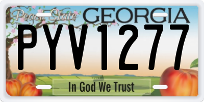 GA license plate PYV1277