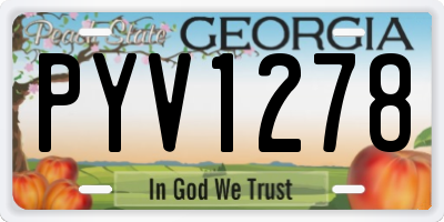 GA license plate PYV1278