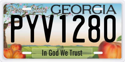 GA license plate PYV1280