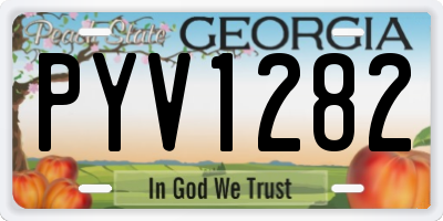 GA license plate PYV1282