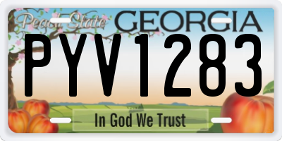 GA license plate PYV1283