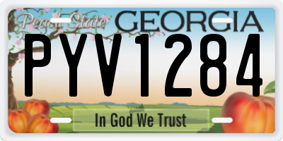 GA license plate PYV1284