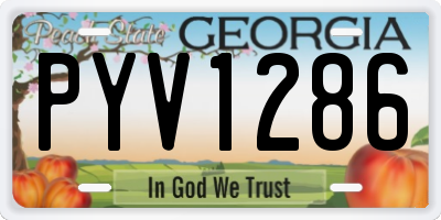 GA license plate PYV1286