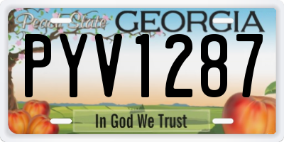 GA license plate PYV1287