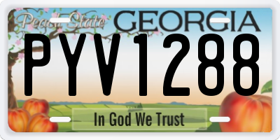 GA license plate PYV1288