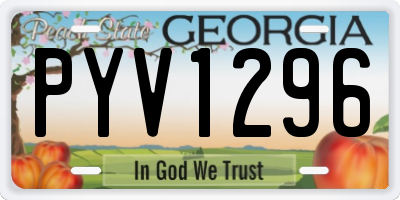 GA license plate PYV1296