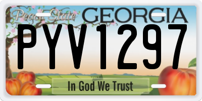 GA license plate PYV1297