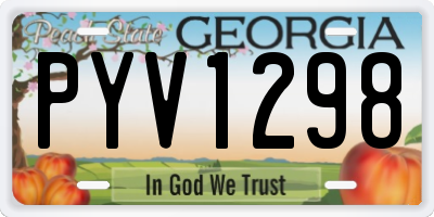 GA license plate PYV1298
