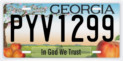 GA license plate PYV1299