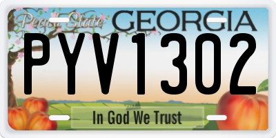 GA license plate PYV1302