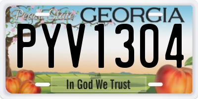 GA license plate PYV1304