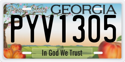 GA license plate PYV1305