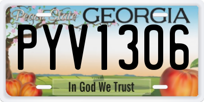 GA license plate PYV1306
