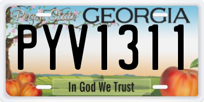 GA license plate PYV1311