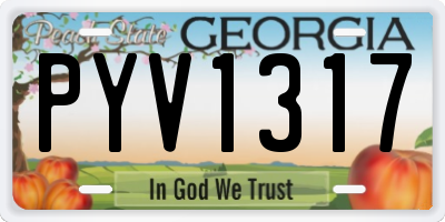 GA license plate PYV1317