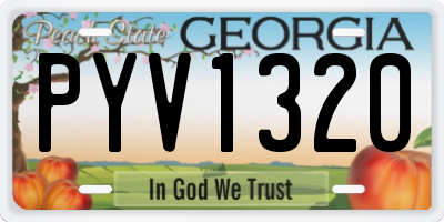 GA license plate PYV1320