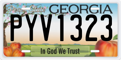 GA license plate PYV1323