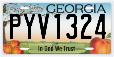 GA license plate PYV1324