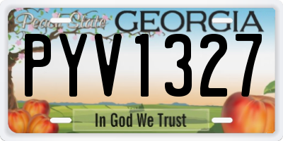 GA license plate PYV1327
