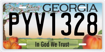 GA license plate PYV1328