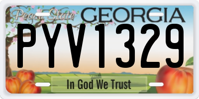 GA license plate PYV1329
