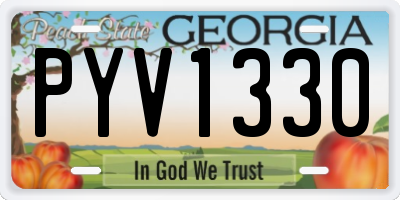 GA license plate PYV1330