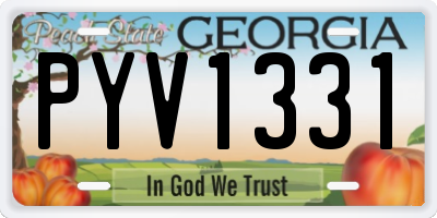 GA license plate PYV1331