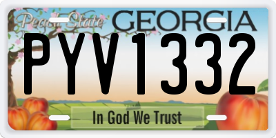GA license plate PYV1332