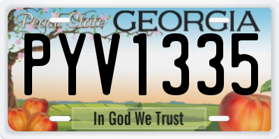 GA license plate PYV1335