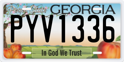 GA license plate PYV1336