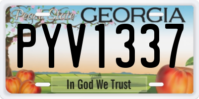 GA license plate PYV1337
