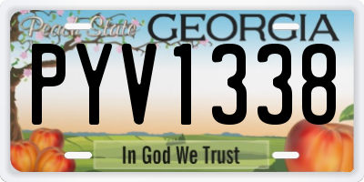 GA license plate PYV1338