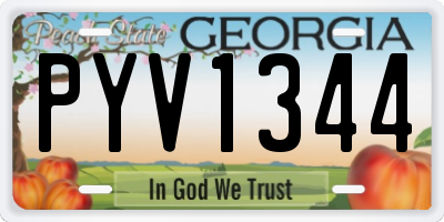 GA license plate PYV1344