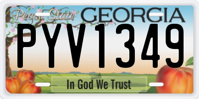 GA license plate PYV1349
