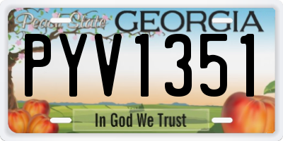 GA license plate PYV1351
