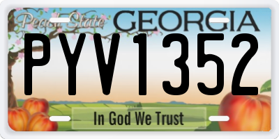 GA license plate PYV1352