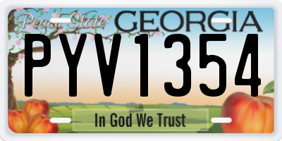 GA license plate PYV1354