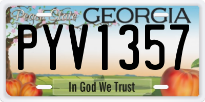 GA license plate PYV1357