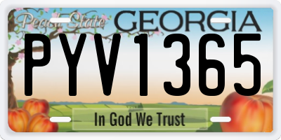 GA license plate PYV1365