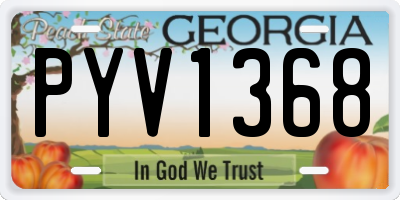 GA license plate PYV1368