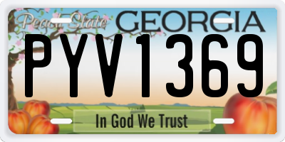 GA license plate PYV1369