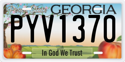 GA license plate PYV1370